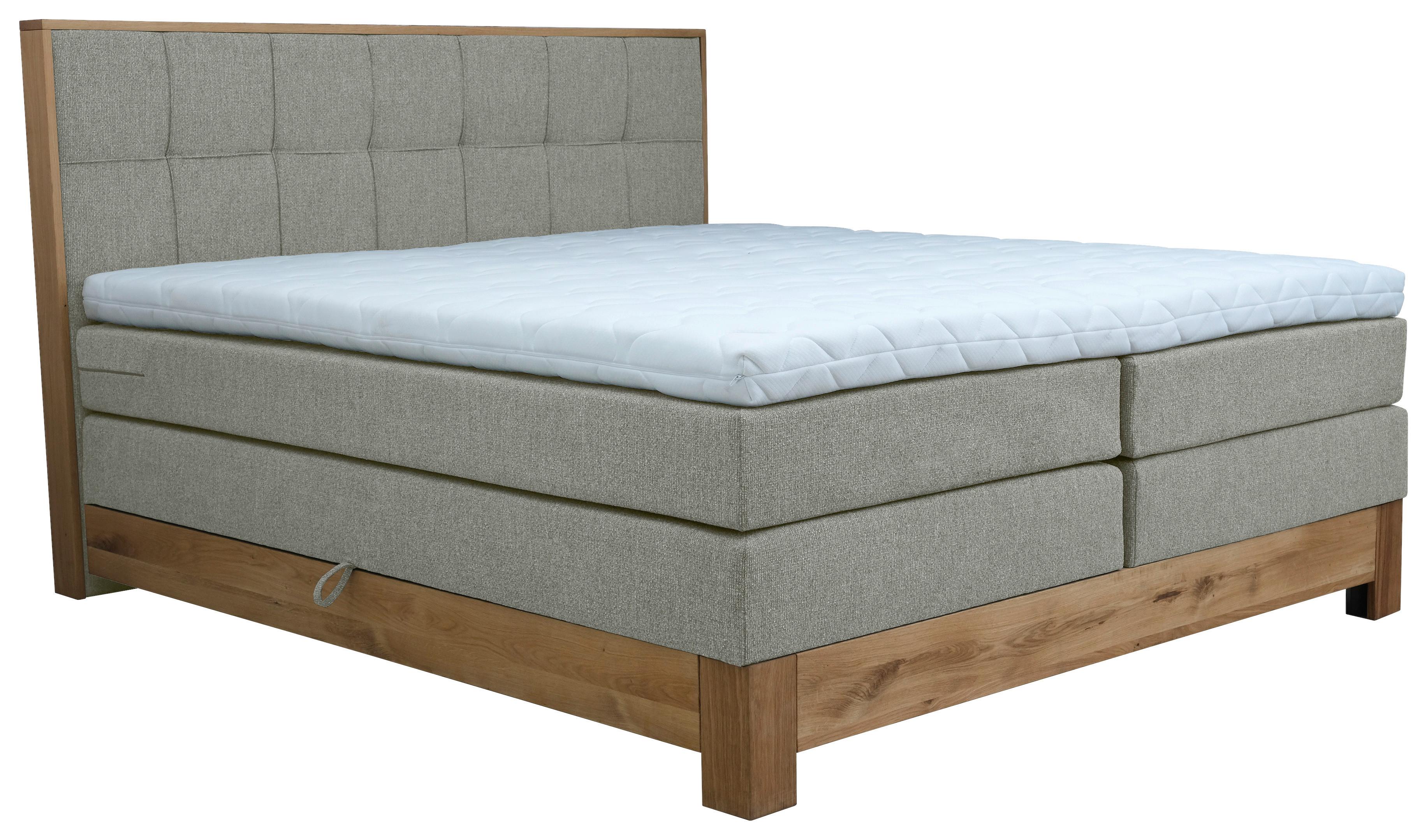 Boxspringbett Cloud Silberfarben ca. 180x200cm - Eichefarben/Silberfarben, KONVENTIONELL, Holz/Holzwerkstoff (180/200cm) - Premium Living