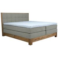 Boxspringbett Cloud Silberfarben ca. 160x200cm - Eichefarben/Silberfarben, KONVENTIONELL, Holz/Holzwerkstoff (160/200cm) - Premium Living