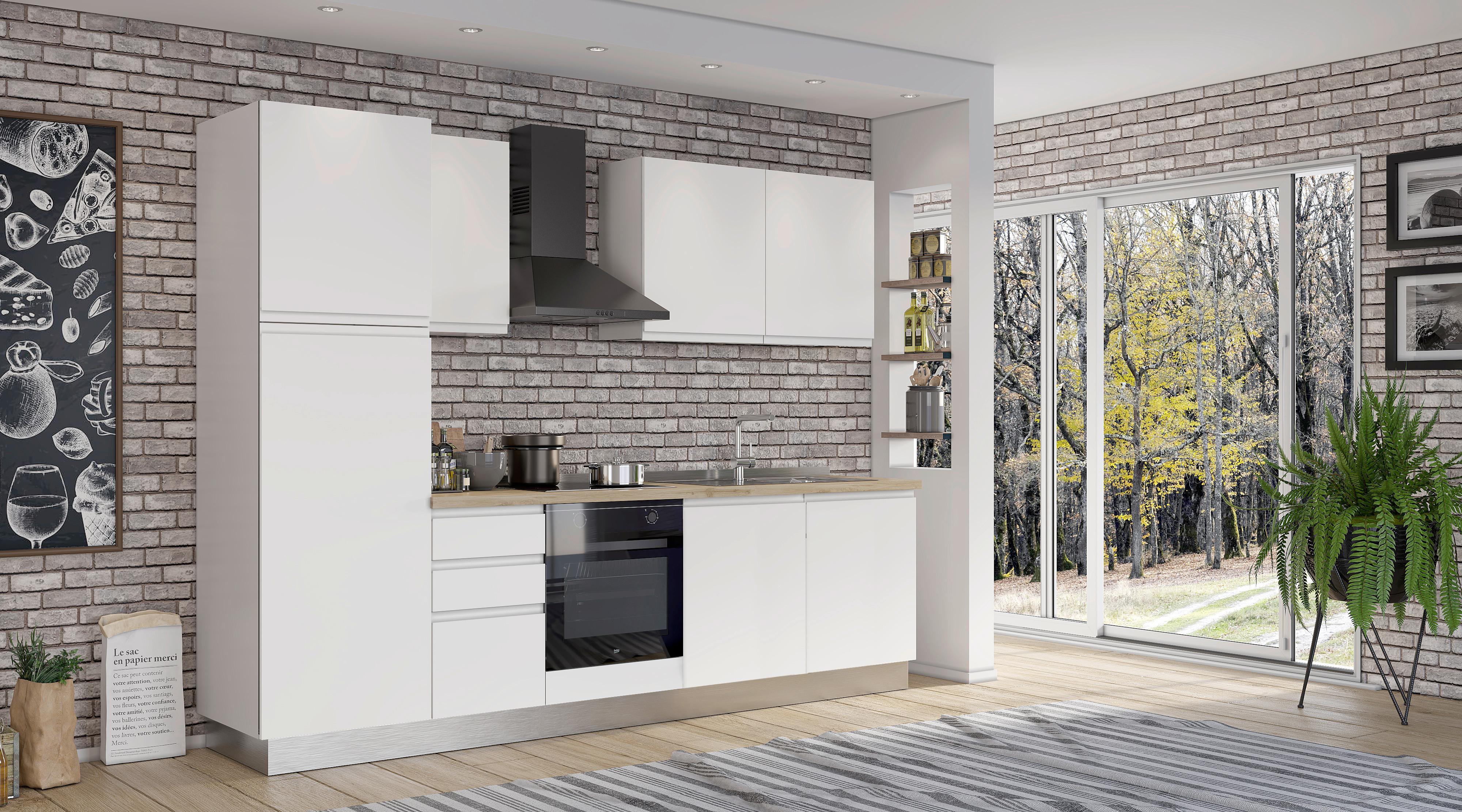Blok Kuhinja S Aparatima Gilda Gola - bijela, Moderno, drvni materijal/drvo (285/216/60cm) - Modern Living
