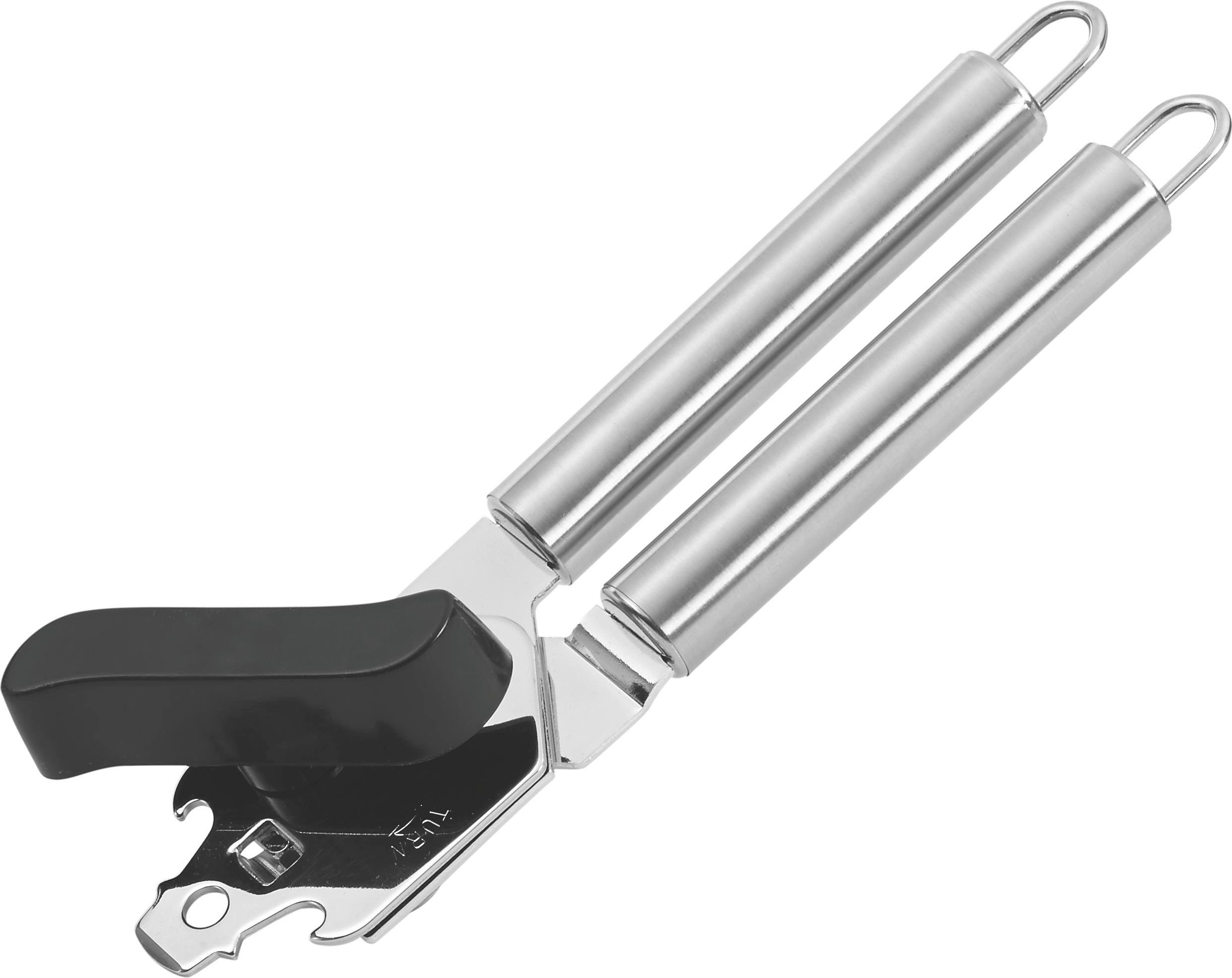 Dosenöffner Dani Edelstahlfarben - Edelstahlfarben/Schwarz, Kunststoff/Metall (21cm) - Mömax modern living