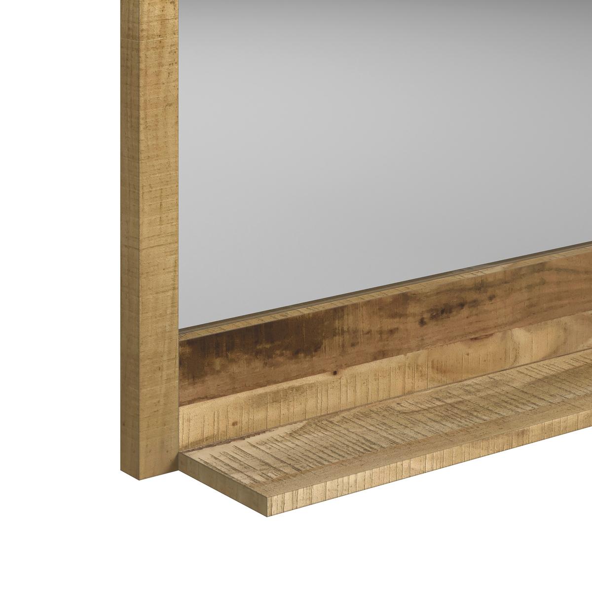 LUSTRO ŁAZIENKOWE BENGALU - kolor naturalny, Natur, drewno/szkło (116/80/16cm) - Livetastic