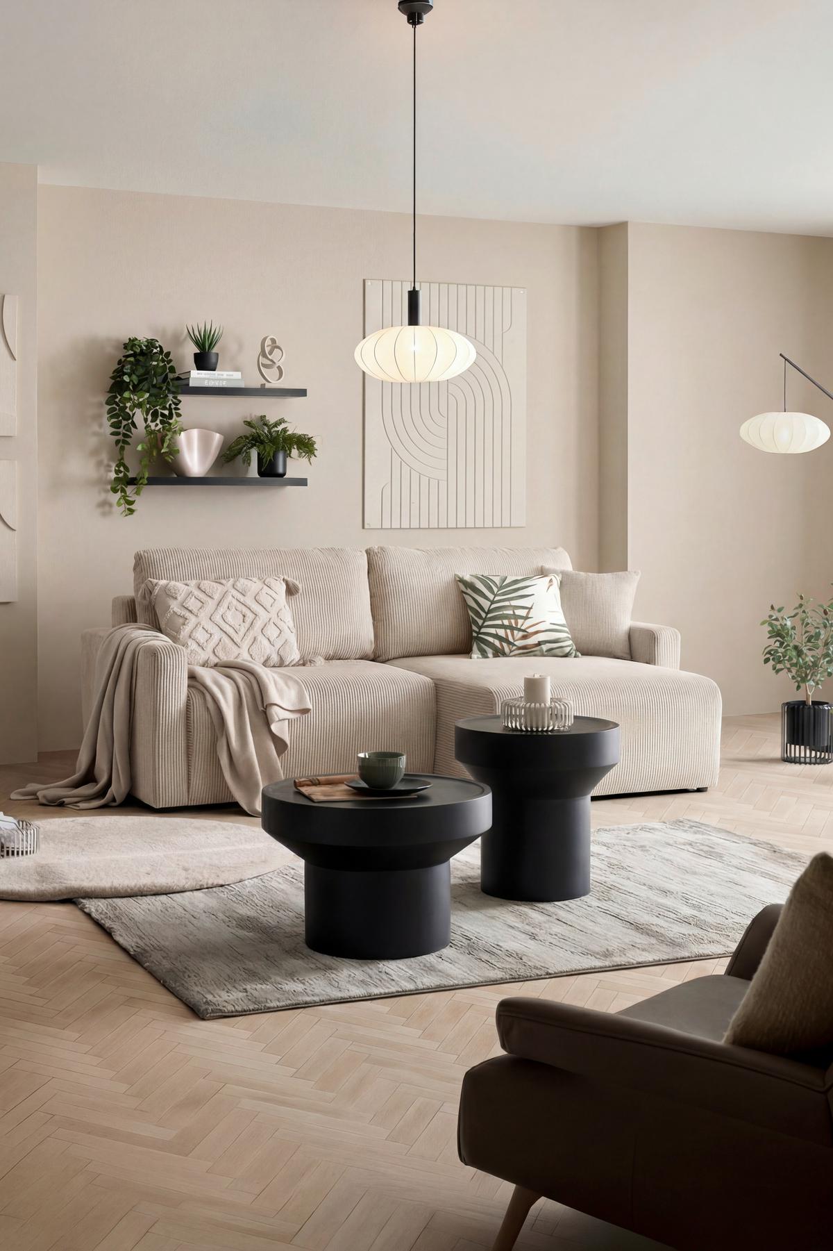 Coltar DAVE -BEST PRICE - crem, Modern, textil (227/146cm) - Best Price