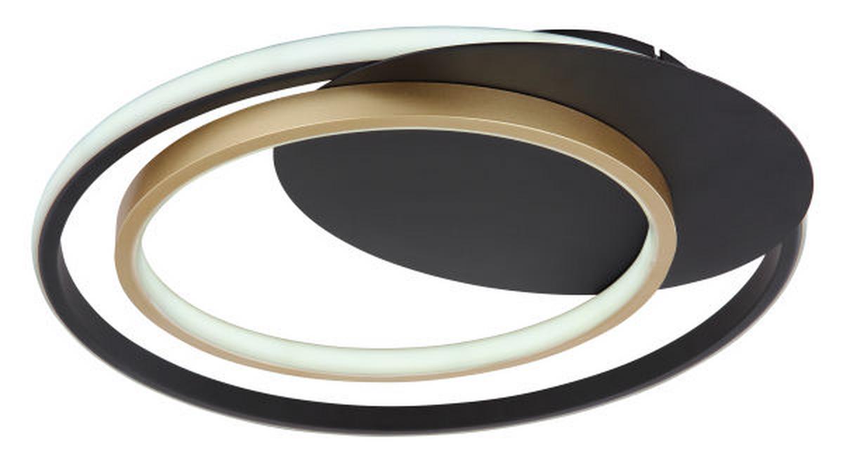 LED-DECKENLEUCHTE 48438-36 RODAN - Goldfarben/Opal, Trend, Kunststoff/Metall (48,5/46,5/6,1cm) - Globo