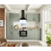 Küchenleerblock Anton o. Geräte Wildeiche/Schilfgrün - Schilfgrün/Wildeiche, Trend, Holzwerkstoff/Metall (250cm) - Respekta