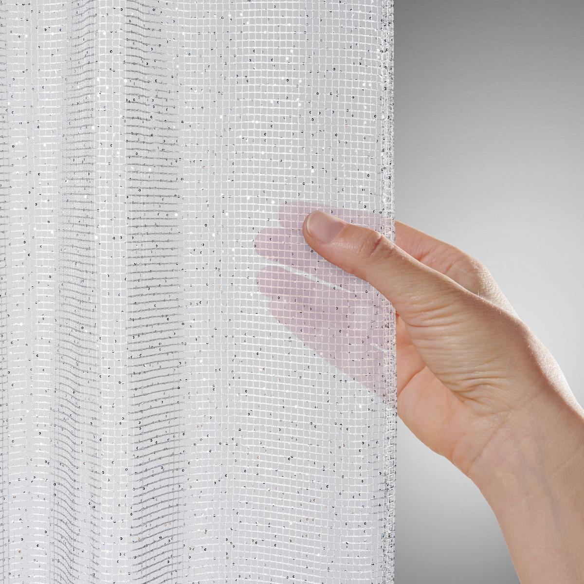 Fertigvorhang Sparkle Grau/Silberfarben - Silberfarben/Grau, Textil (140/245cm) - Mömax