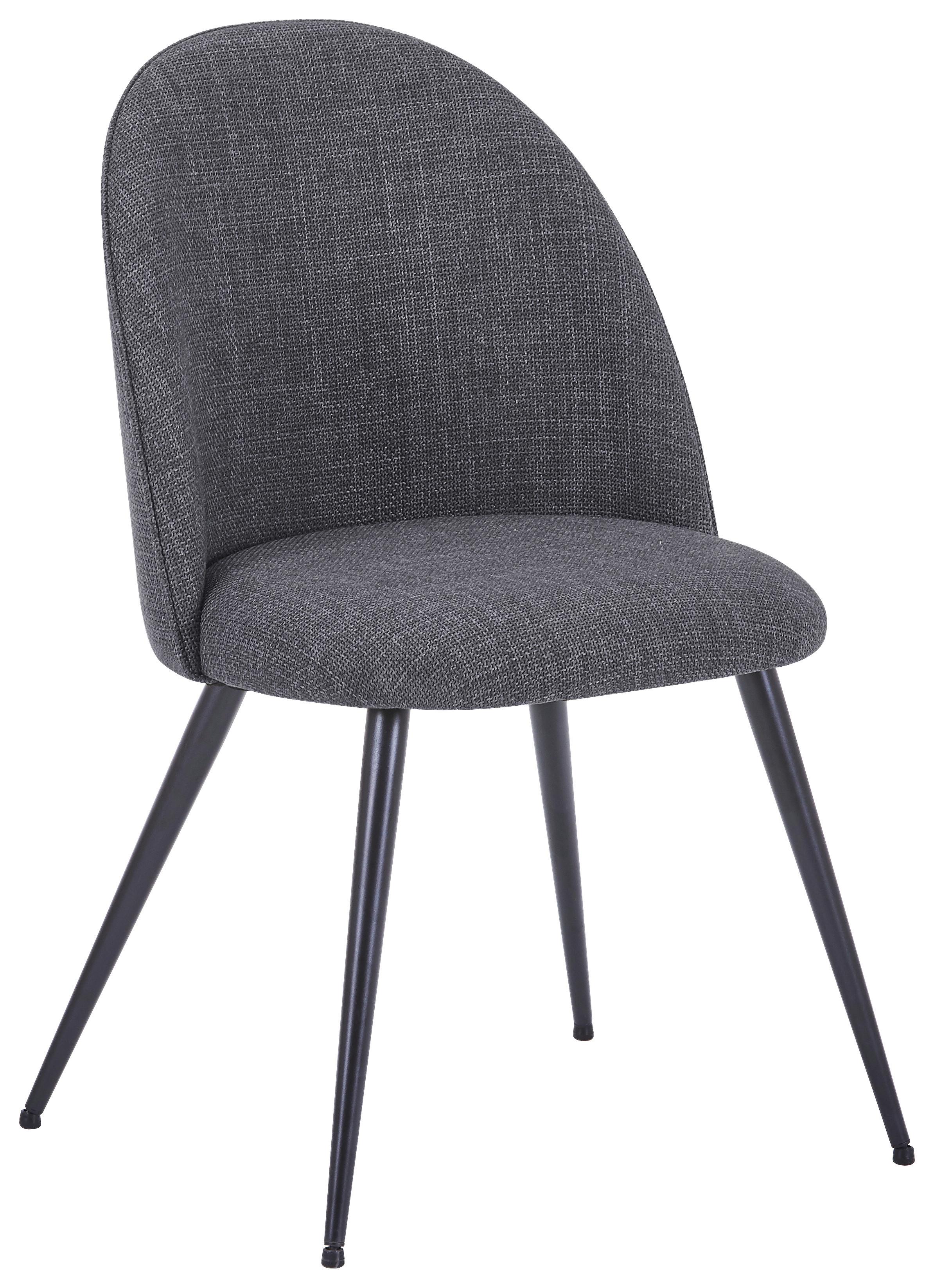 Stuhl Lotte Grau - Schwarz/Grau, LIFESTYLE, Textil/Metall (49.5/83.5/53.5cm) - Mömax
