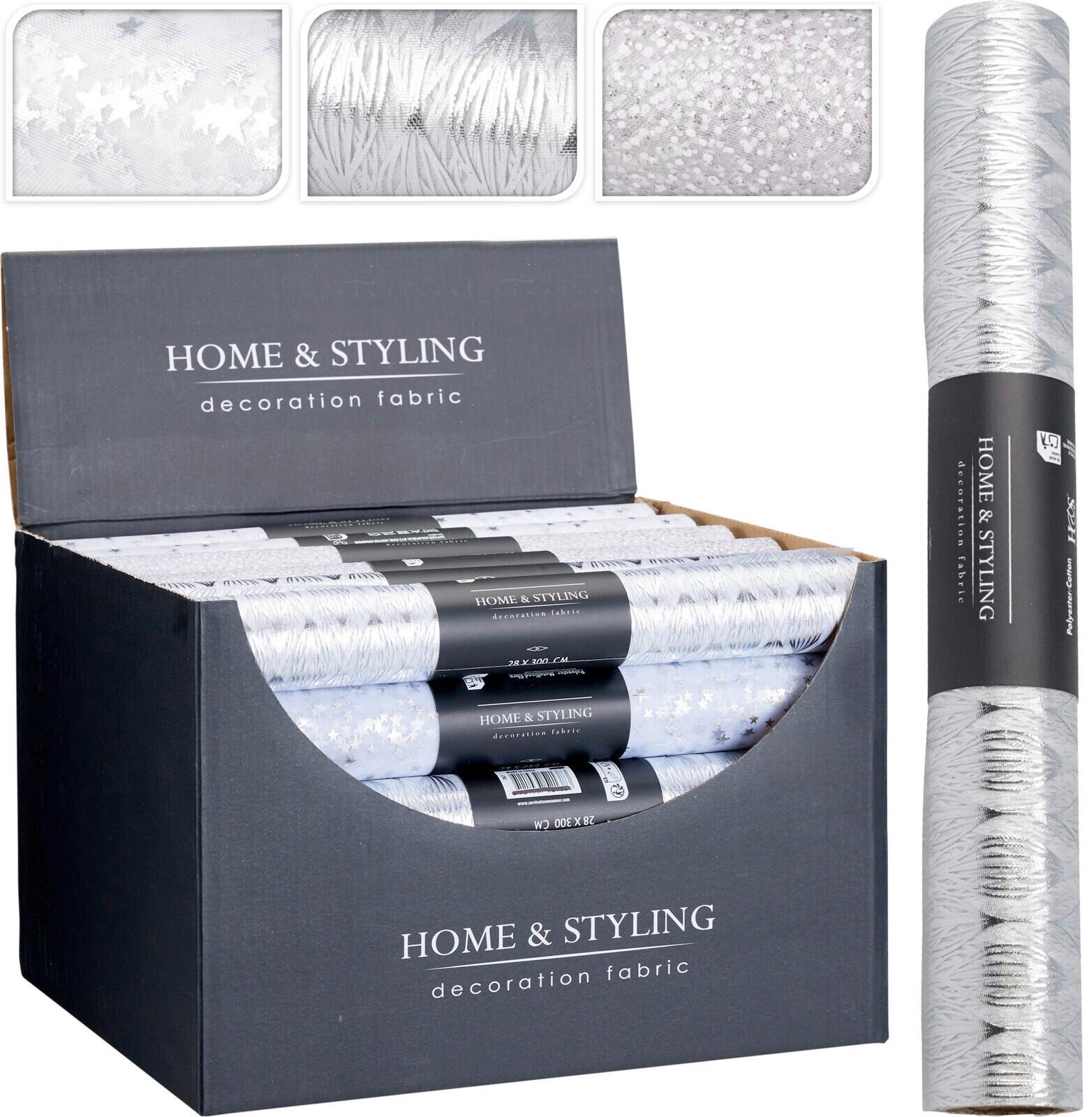 Dekoranyag Silver - ezüstszínű, textil (300cm)