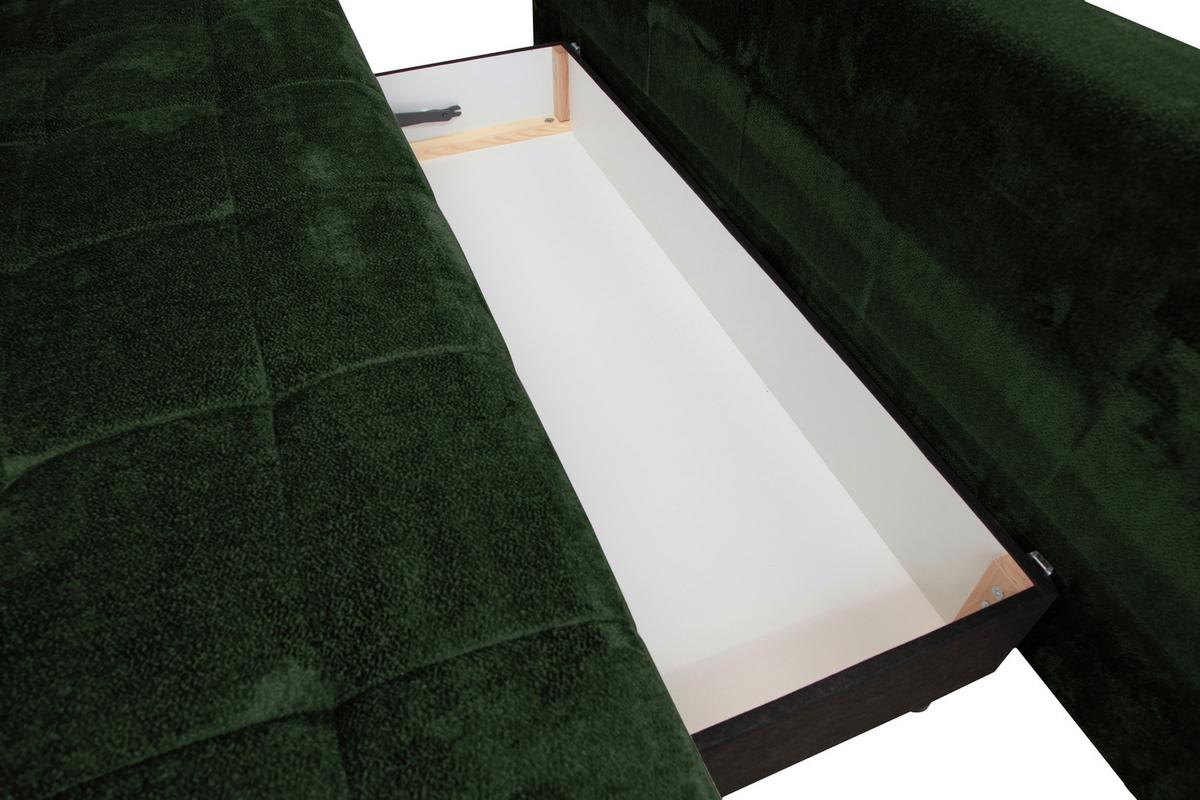 Trosjed Perla - tamno zelena/crna, Konvencionalno, tekstil/metal (203/94/96cm) - Modern Living