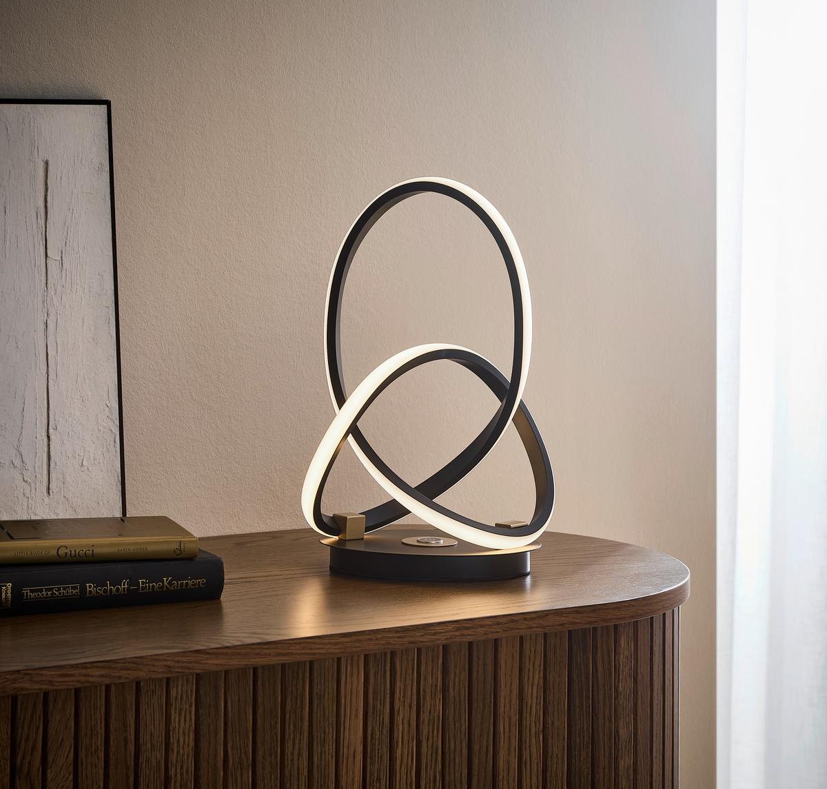 Led-tischleuchte 300379_indigo - Weiss/Goldfarben, Design, Metall (28/14/33cm) - Eglo