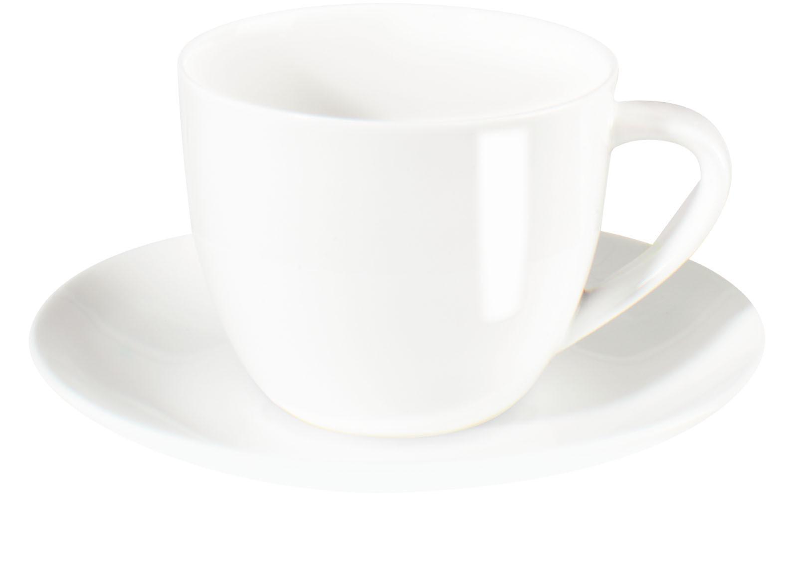 FILIŻANKA I SPODEK-CAPPUCCINO 1929013 - biały, Basics, ceramika (0.25l) - ASA