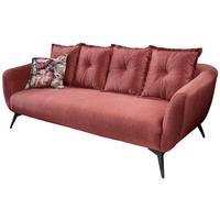 3-Sitzer-Sofa Baggio Koralle Velours - Koralle/Multicolor, Basics, Holz/Textil (236/94/103cm) - Livetastic