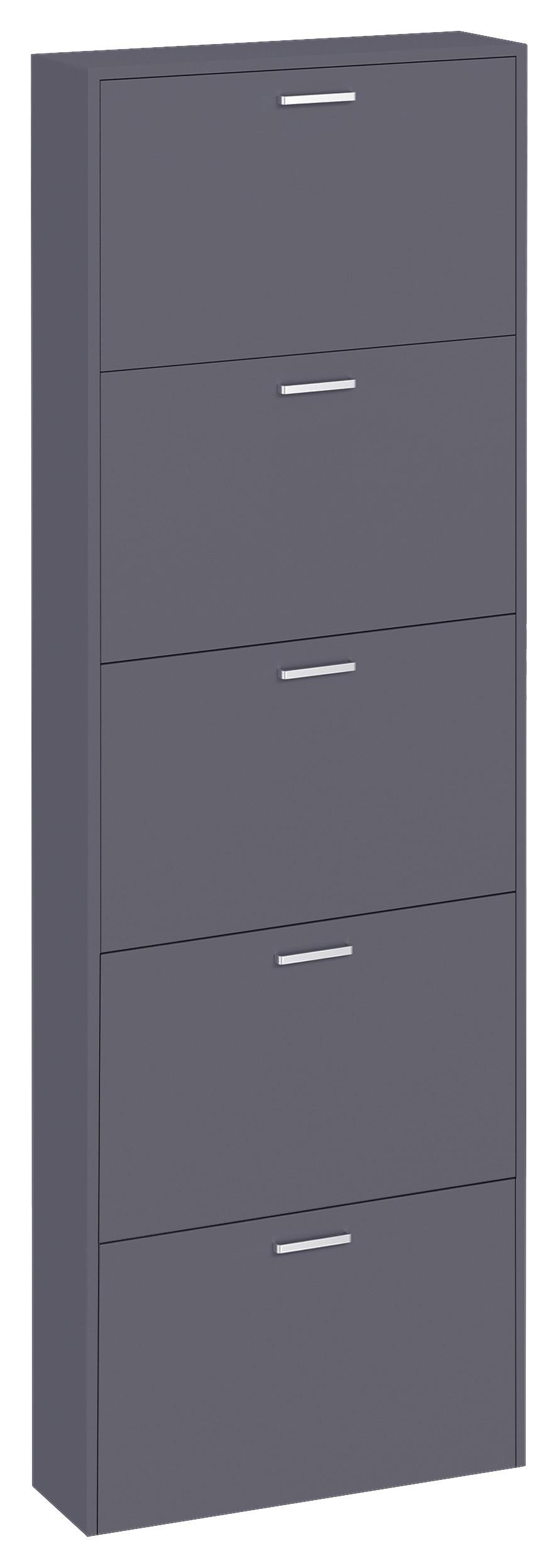 SCHUHSCHRANK SULOS XL - Anthrazit/Silberfarben, Design, Holzwerkstoff/Kunststoff (59/179/17cm) - MID.YOU