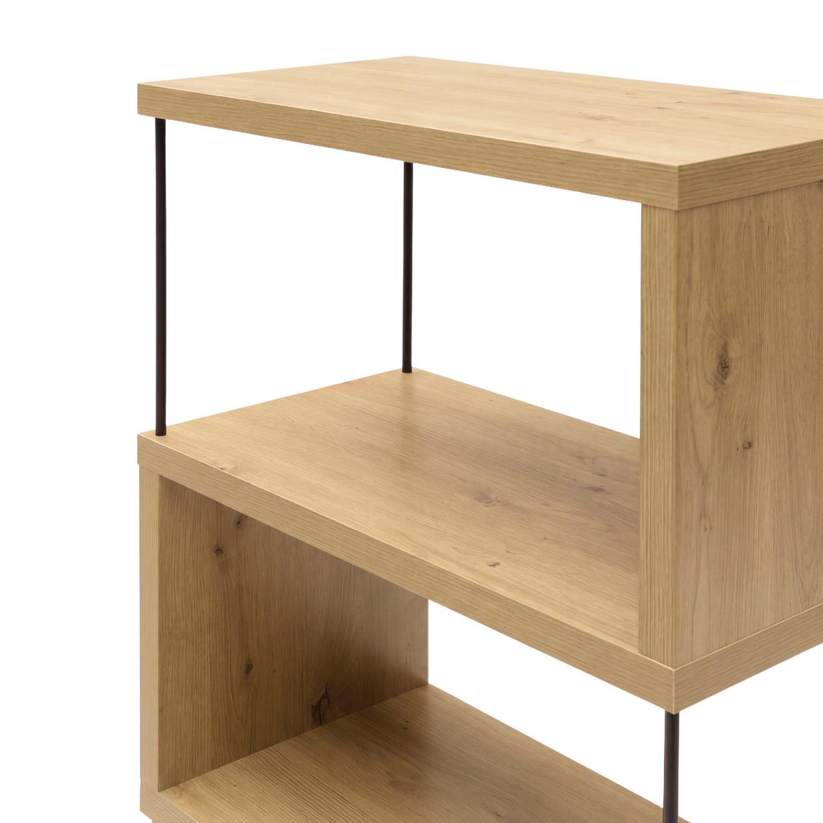 Polica Pinnar - hrast Artisan/crna, Moderno, drvni materijal/metal (66/136,5/33cm) - Modern Living