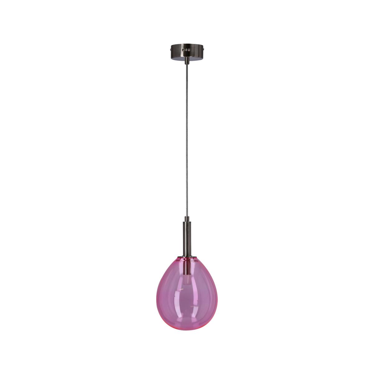 Led Viseća Svjetiljka Lukka - pink/boje kroma, Design, staklo/metal (18/18cm)