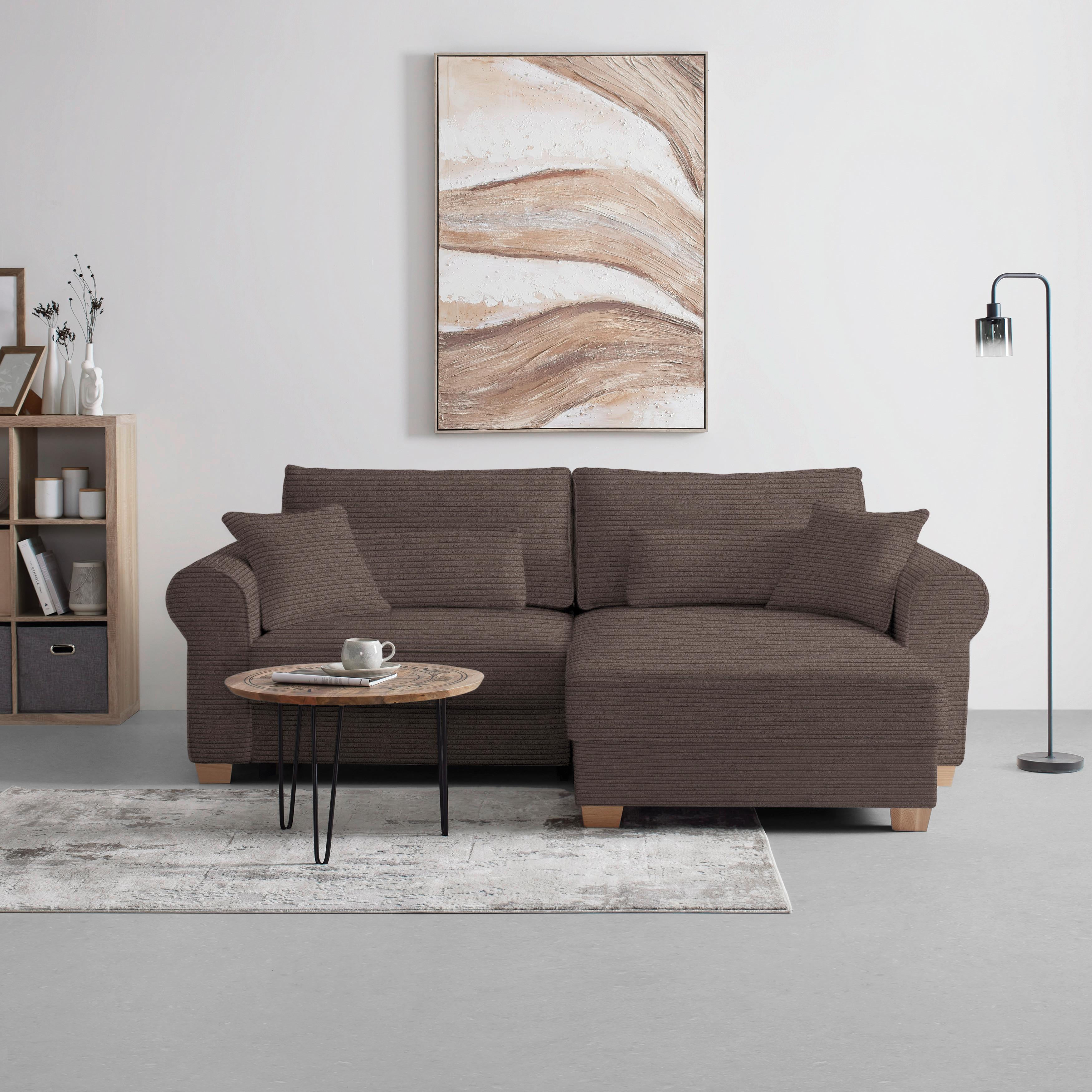 Wohnlandschaft Angelo Mokka - Mokka, MODERN, Holz/Holzwerkstoff (255/92/185cm) - Mömax