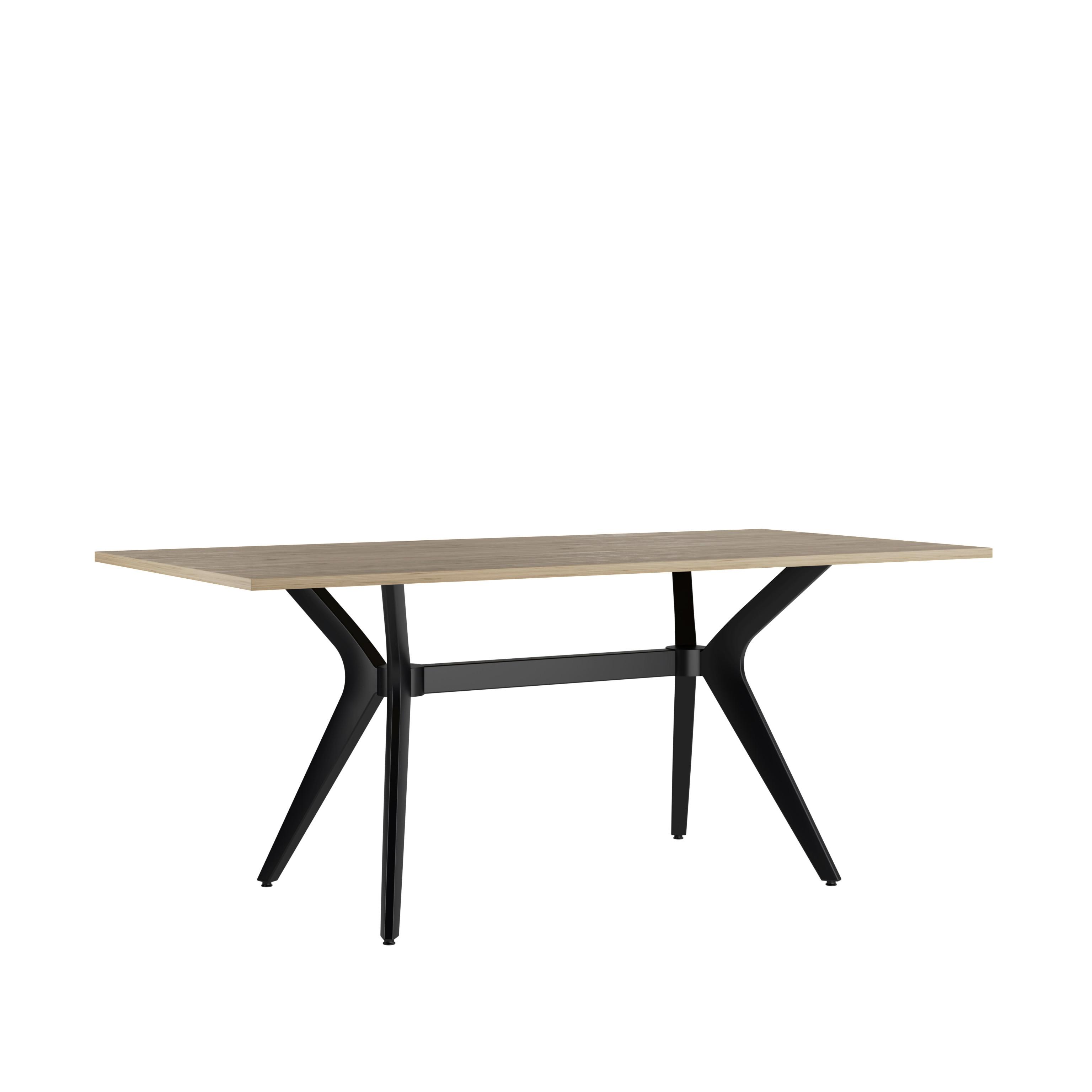 Esstisch Konstanz Eiche Artisan - Schwarz/Eiche Artisan, MODERN, Holzwerkstoff/Kunststoff (180/90/75cm) - Mömax