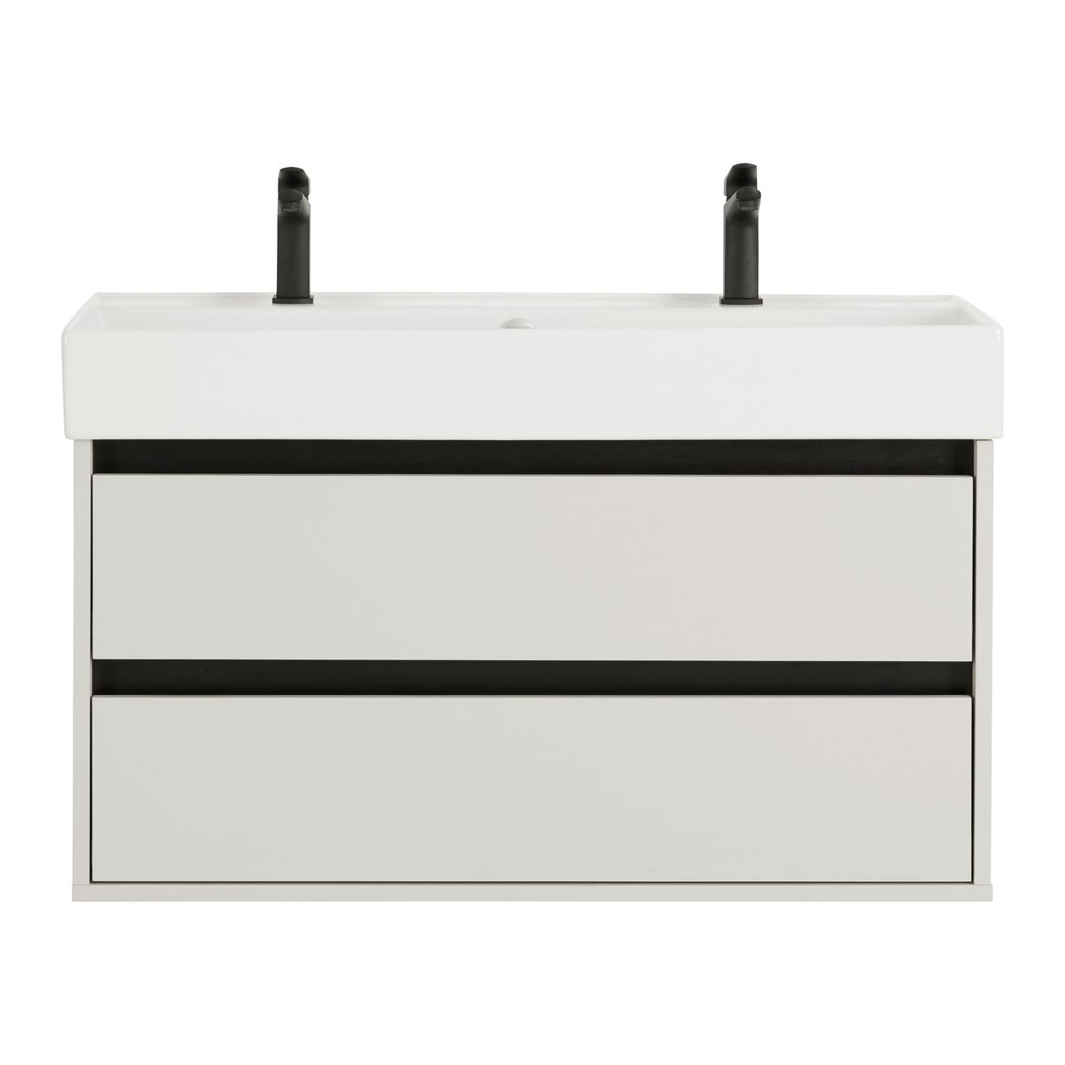 Waschtischkombi Sophia Kaschmir - Kaschmir/Weiß, MODERN, Keramik/Holzwerkstoff (100/62/46cm) - Mömax