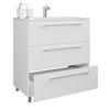 Kombiniran Umivalnik Schubo, Bela - bela/barve aluminija, Moderno, kovina/leseni material (60cm) - MID.YOU