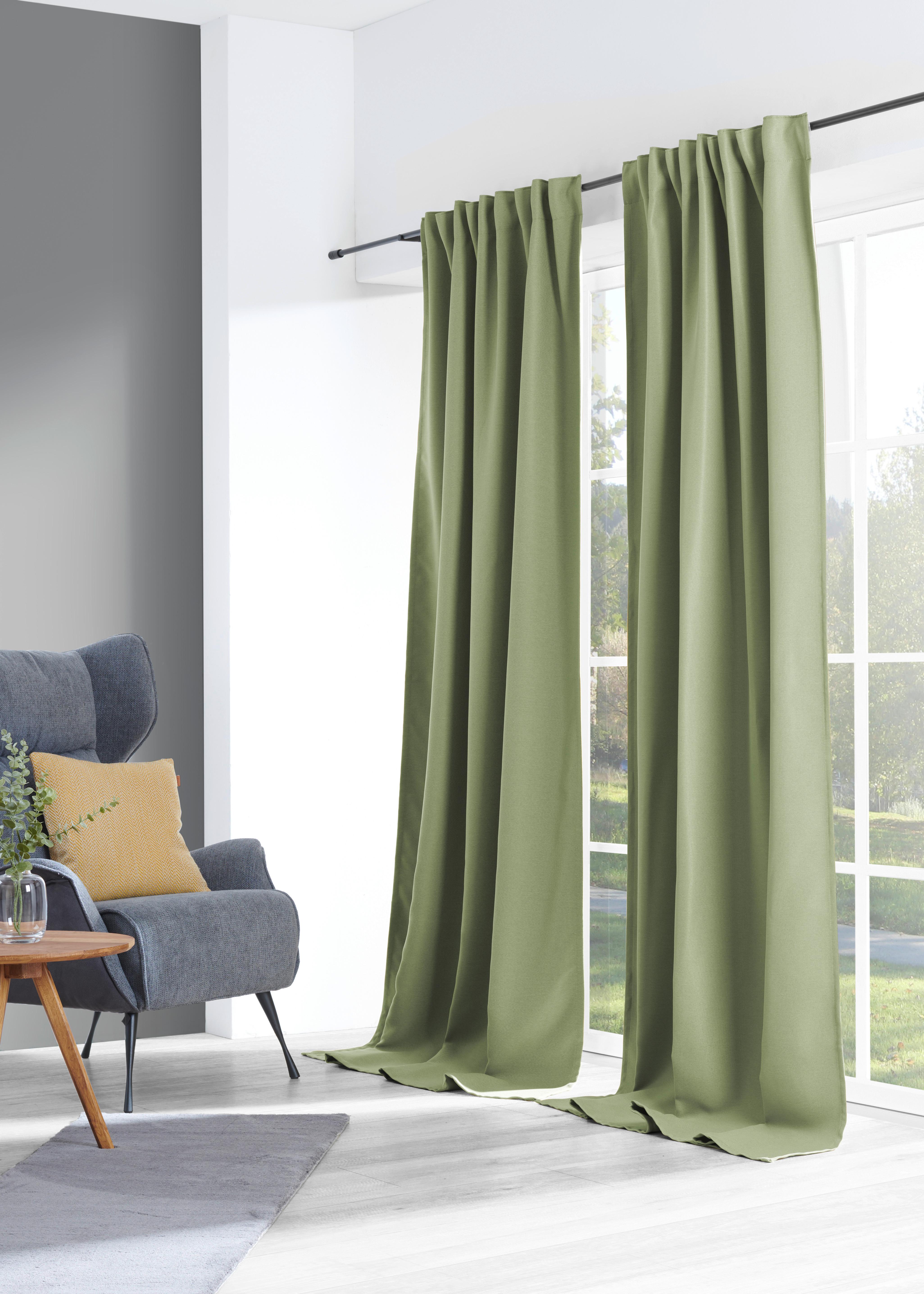 Zatemnitvena Zavesa Riccarda - zelena, Moderno, tekstil (135/255cm) - Premium Living