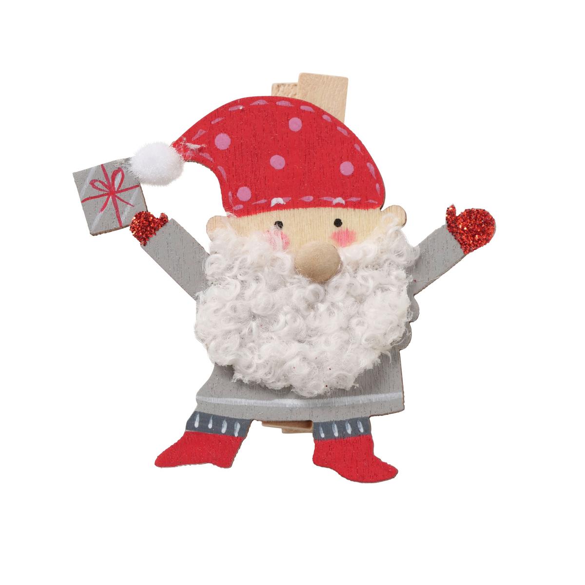 Dekoclip Monti I Multicolor 6-tlg. - Multicolor, Konventionell, Holzwerkstoff/Textil (5,5/1,7/5,5cm) - Modern Living