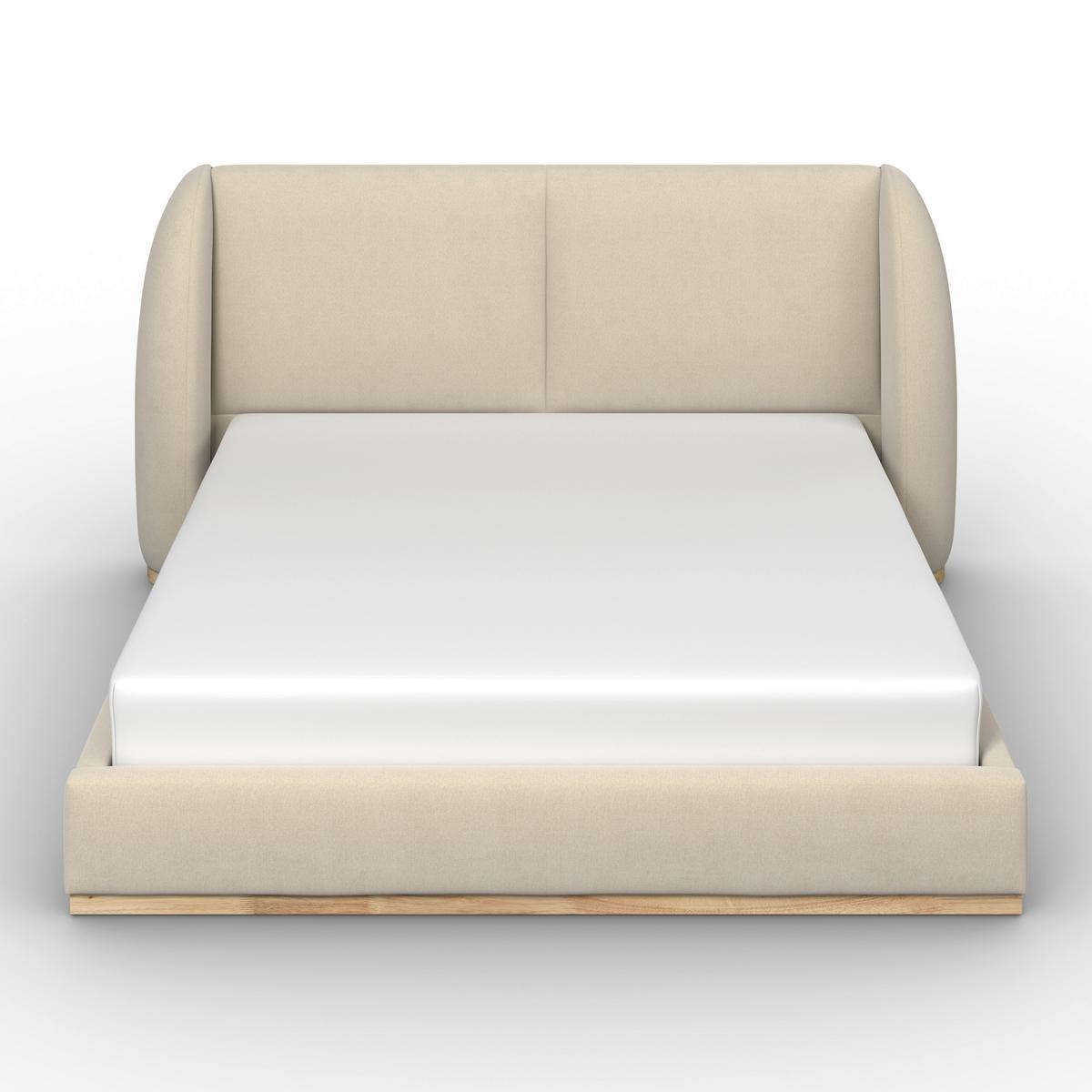 Polsterbett Frida Hellbeige ca. 180x200 cm - Beige/Schwarz, MODERN, Holz/Textil (180/200cm) - Bessagi Home