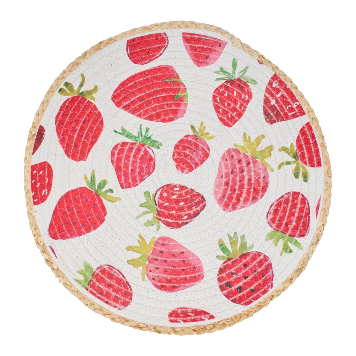 Tischset Fruits diverse Motive - Gelb/Rot, KONVENTIONELL, Textil (38cm)