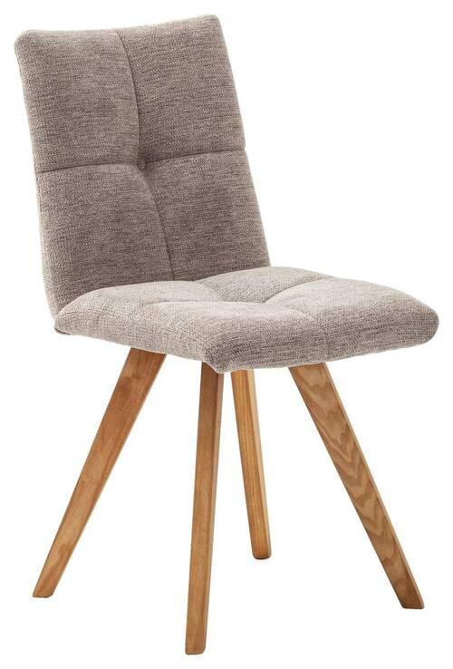 KRZESŁO KLAIPEDA - kolor dębowy/cappuccino, Design, drewno/tkanina (43/84/55cm) - Livetastic