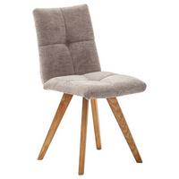 KRZESŁO KLAIPEDA - kolor dębowy/cappuccino, Design, drewno/tkanina (43/84/55cm) - Livetastic
