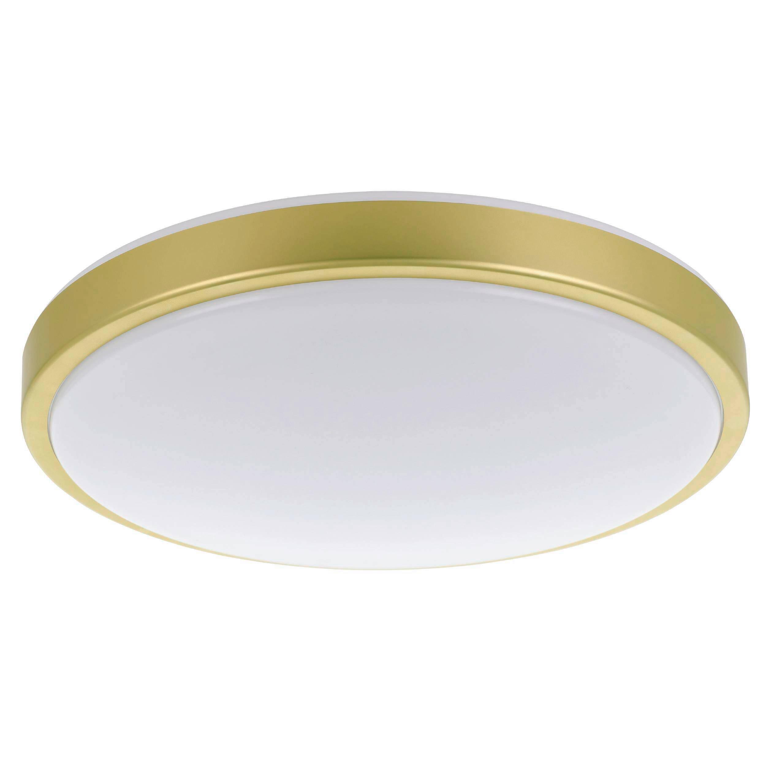 Deckenleuchte 31225 Lezuza Weiss/messing - Weiss/Messingfarben, Basics, Kunststoff/Metall (43/9cm) - Eglo
