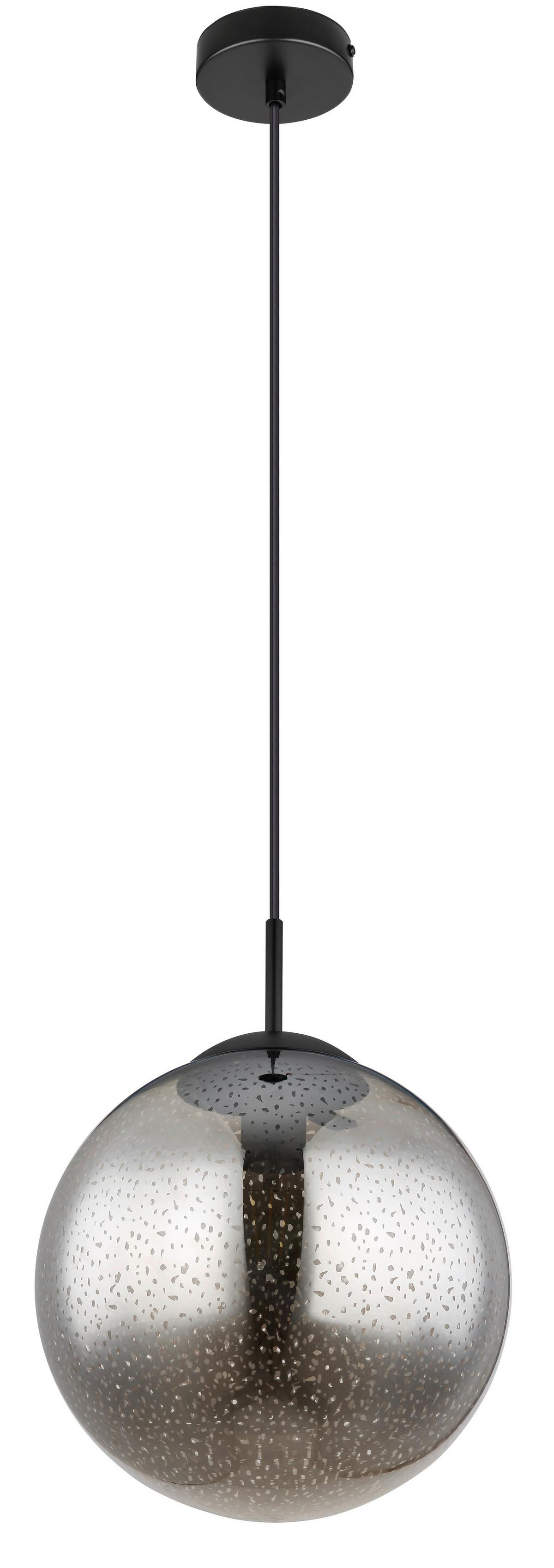 Hängeleuchte Schwarz max. 9 Watt - Schwarz, Basics, Glas/Metall (30/120cm) - Globo