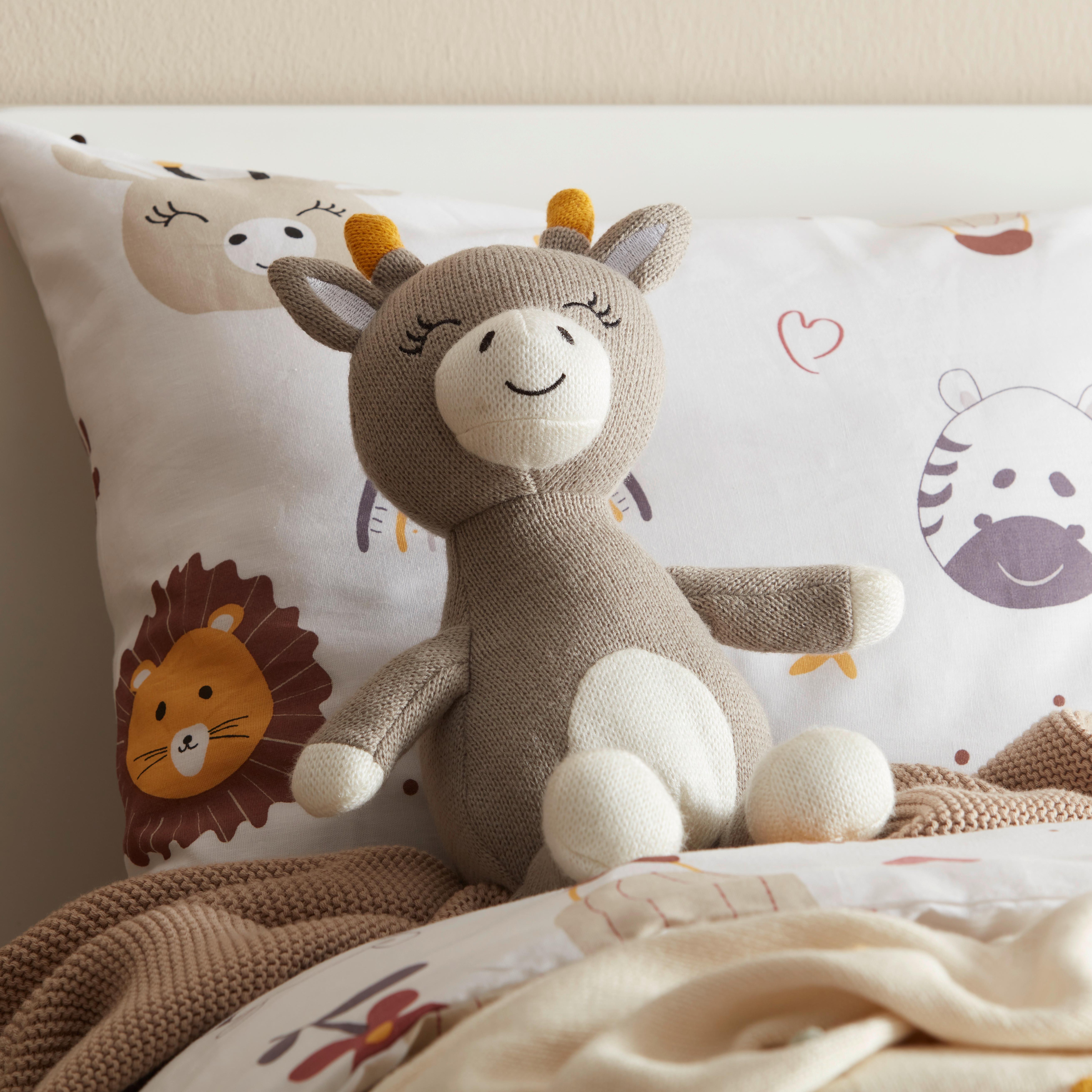Plüschtier Sally in Grau - Weiss/Grau, Konventionell, Textil (33cm) - Modern Living