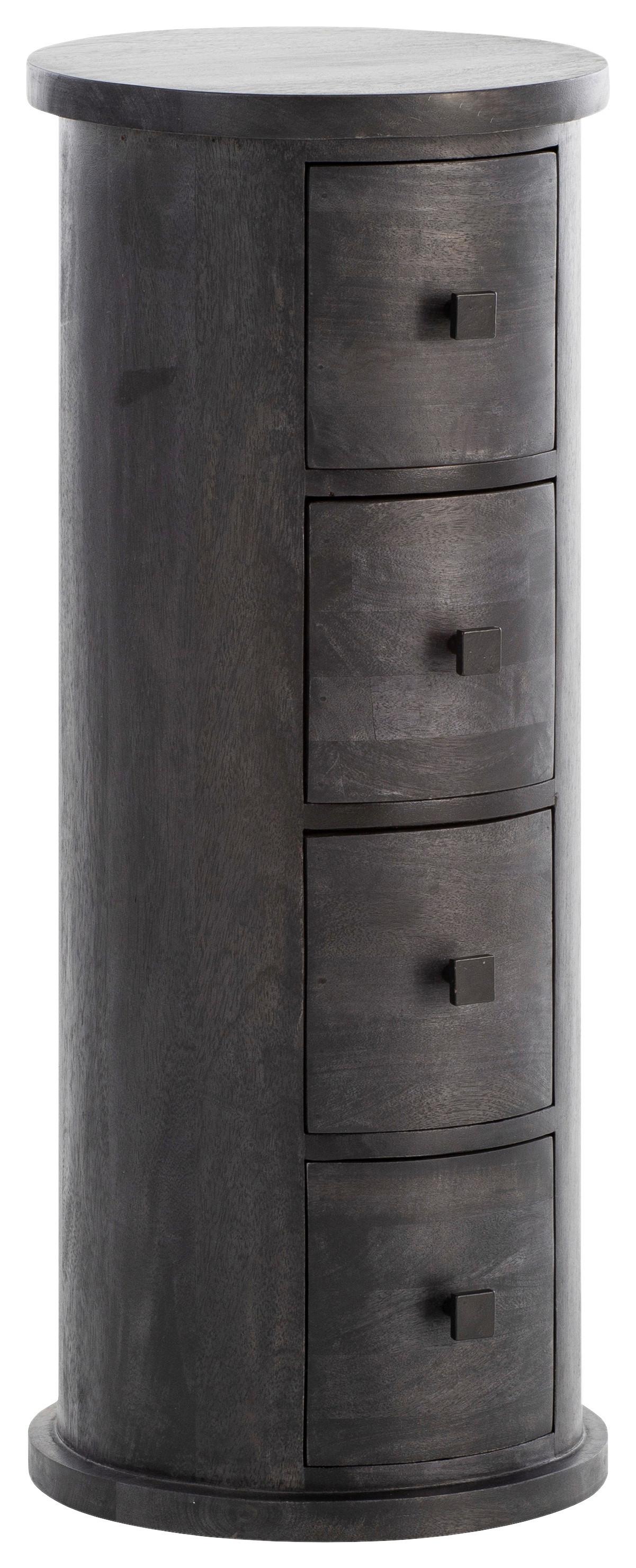 TABLE D'APPOINT WL6.842 - Schwarz, Natur, Holz/Metall (34/85cm) - MID.YOU