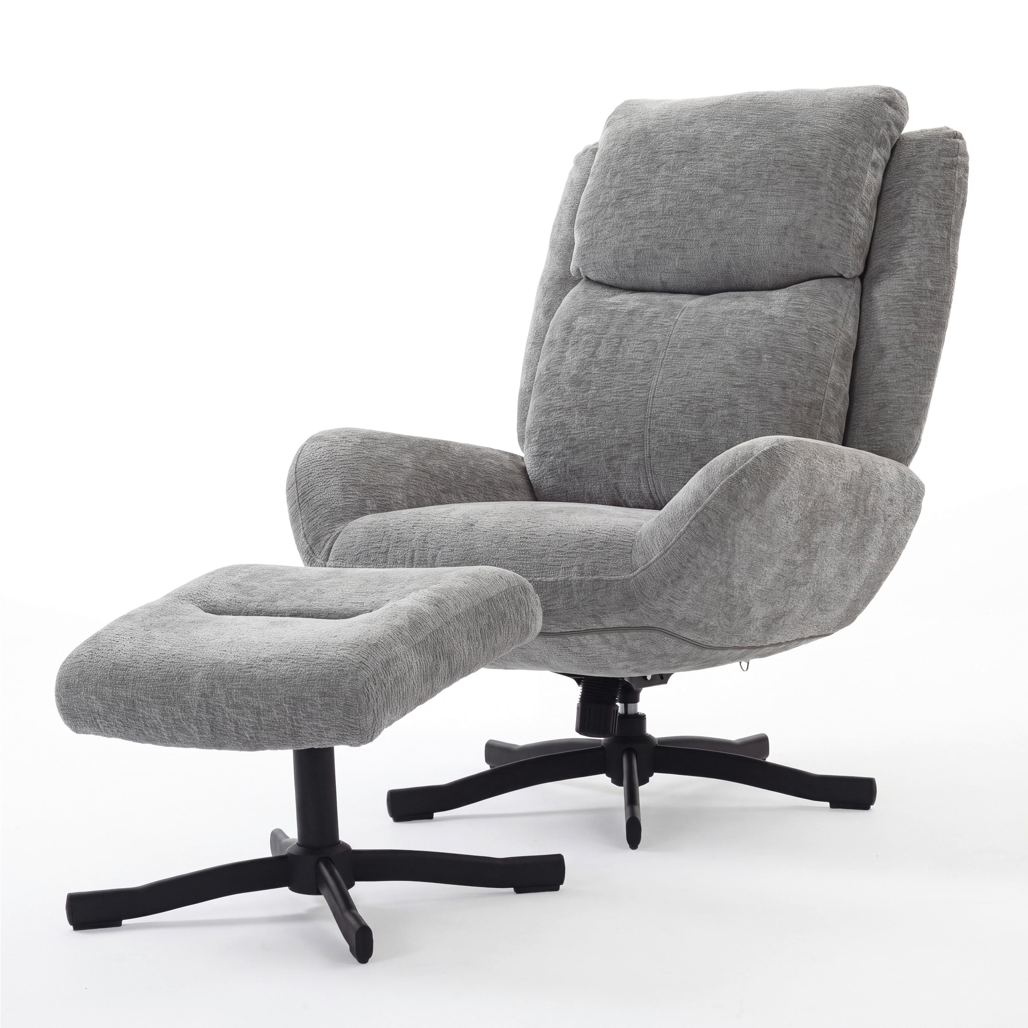 FÅTÖLJ NINA - ljusgrå/svart, Modern, metall/textil (72/96/87cm) - Bessagi Home