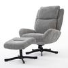 FÅTÖLJ NINA - ljusgrå/svart, Modern, metall/textil (72/96/87cm) - Bessagi Home