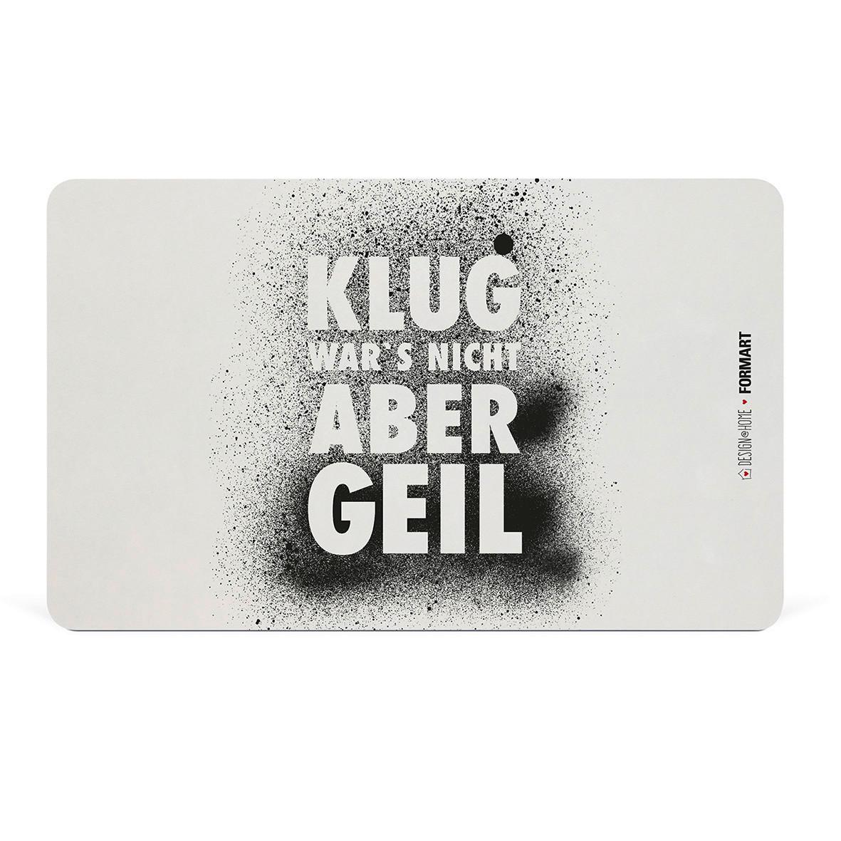 Schneidebrett Klug wars nicht aus Kunststoff in Schwarz/Weiß - Schwarz/Weiß, MODERN, Kunststoff (23,3/14,3/0,2cm)