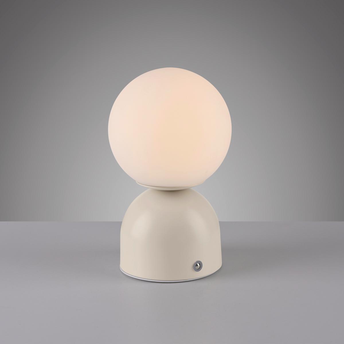 LAMPA STOŁOWA Z AKUMULATOREM 19218-39 RUDI - kolor piaskowy, Design, tworzywo sztuczne/metal (12/12/20cm) - Schöner Wohnen