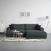 Ecksofa Fabiona rechts Graphitfarben - Graphitfarben, MODERN, Holz (268/85/194cm) - Premium Living