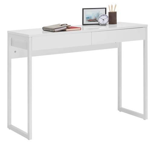 BIURKO CALAIS    -HOM IN- - biały, Design, materiał drewnopochodny/metal (102/40/76cm) - Hom`in