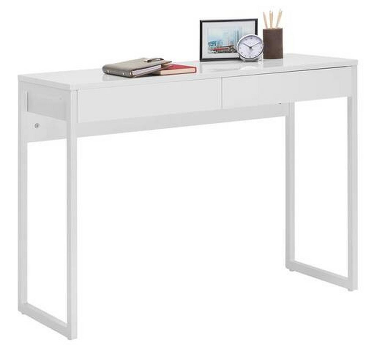 BIURKO CALAIS    -HOM IN- - biały, Design, materiał drewnopochodny/metal (102/40/76cm) - Hom`in