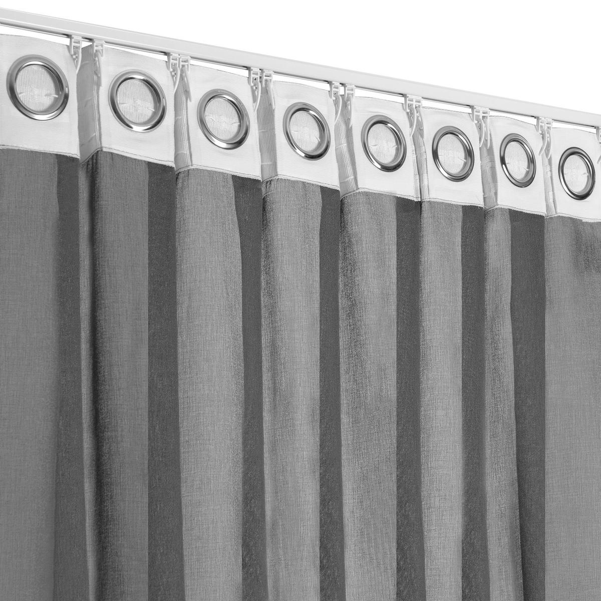 ZASŁONA GOTOWA 0160815 3 IN 1 LIM-HOME GRIS - ciemnoszary, Basics, tkanina (140/240cm)