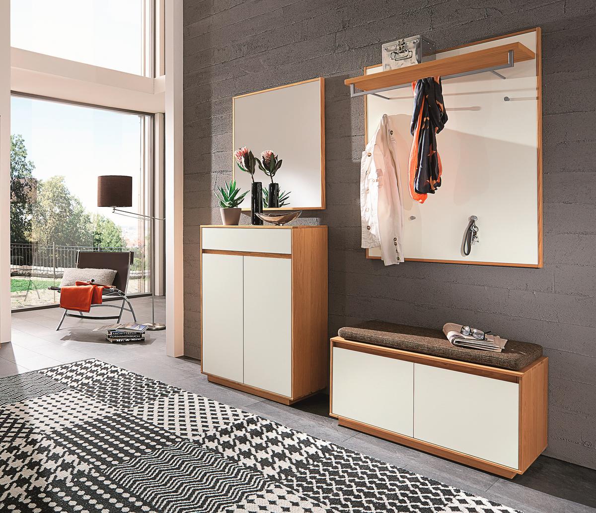 PRZEDPOKÓJ V 100 - kolor dębowy/biały, Basics, materiał drewnopochodny/drewno (165/195/40cm)