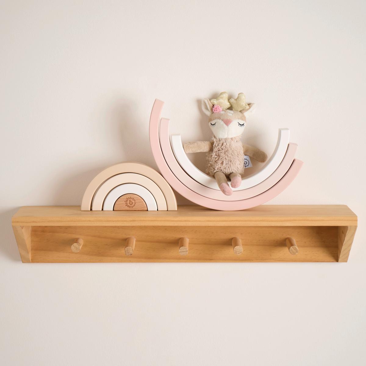 WIEŻA DO UKŁADANIA REGENBOGEN REH ELLA - beżowy/różowy, Basics, drewno (2,5/11,5/24cm)