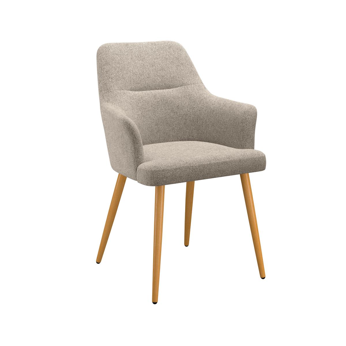 Naslanjač Inga, Videz Platna, Svetlo Rjava - svetlo rjava/barve hrasta, Trend, kovina/tekstil (57/86/63cm)