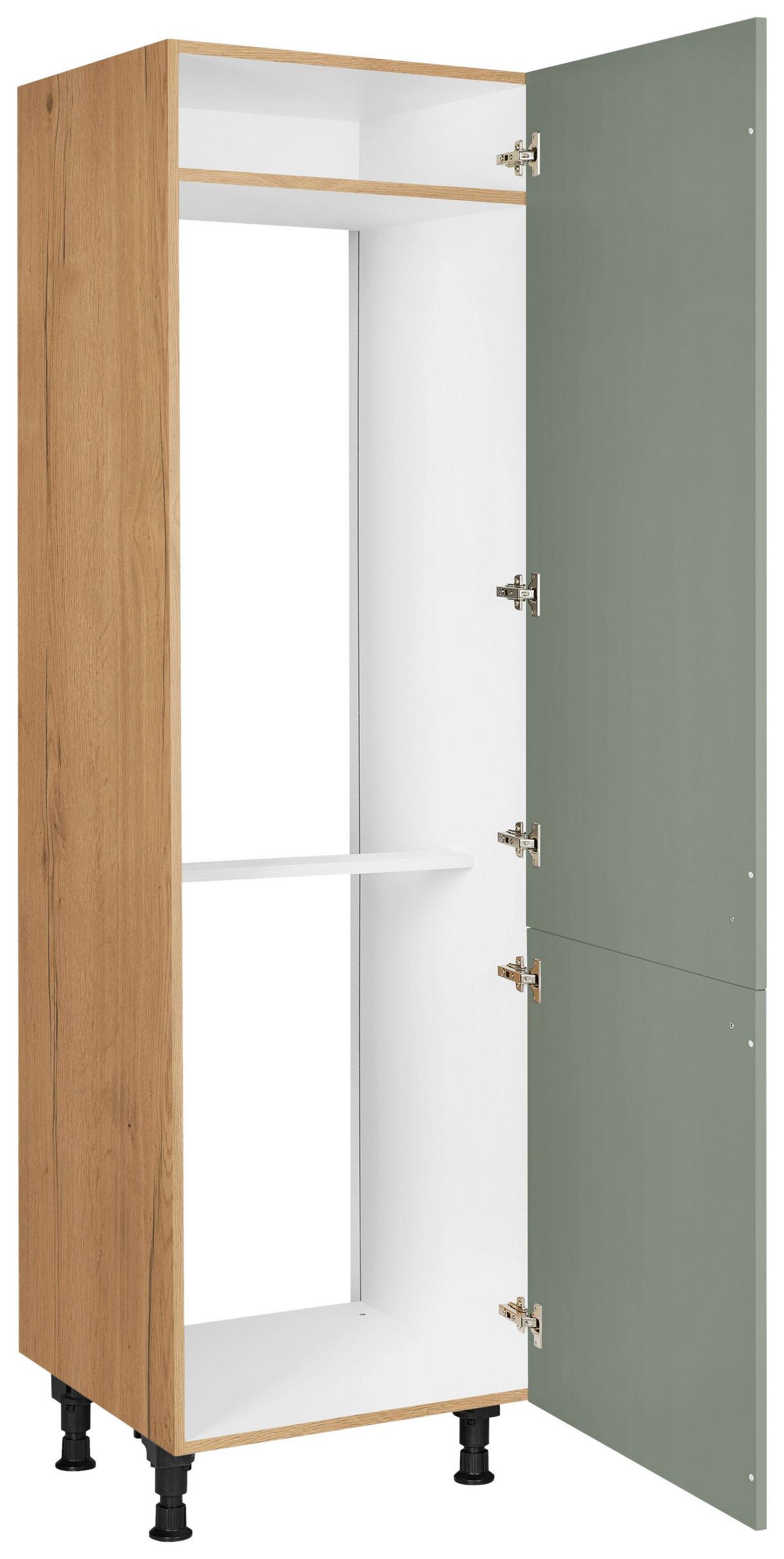Geräteumbauschrank Cascada Grün - Edelstahlfarben/Eichefarben, MODERN, Holzwerkstoff/Metall (60/216,6/58cm) - Nobilia