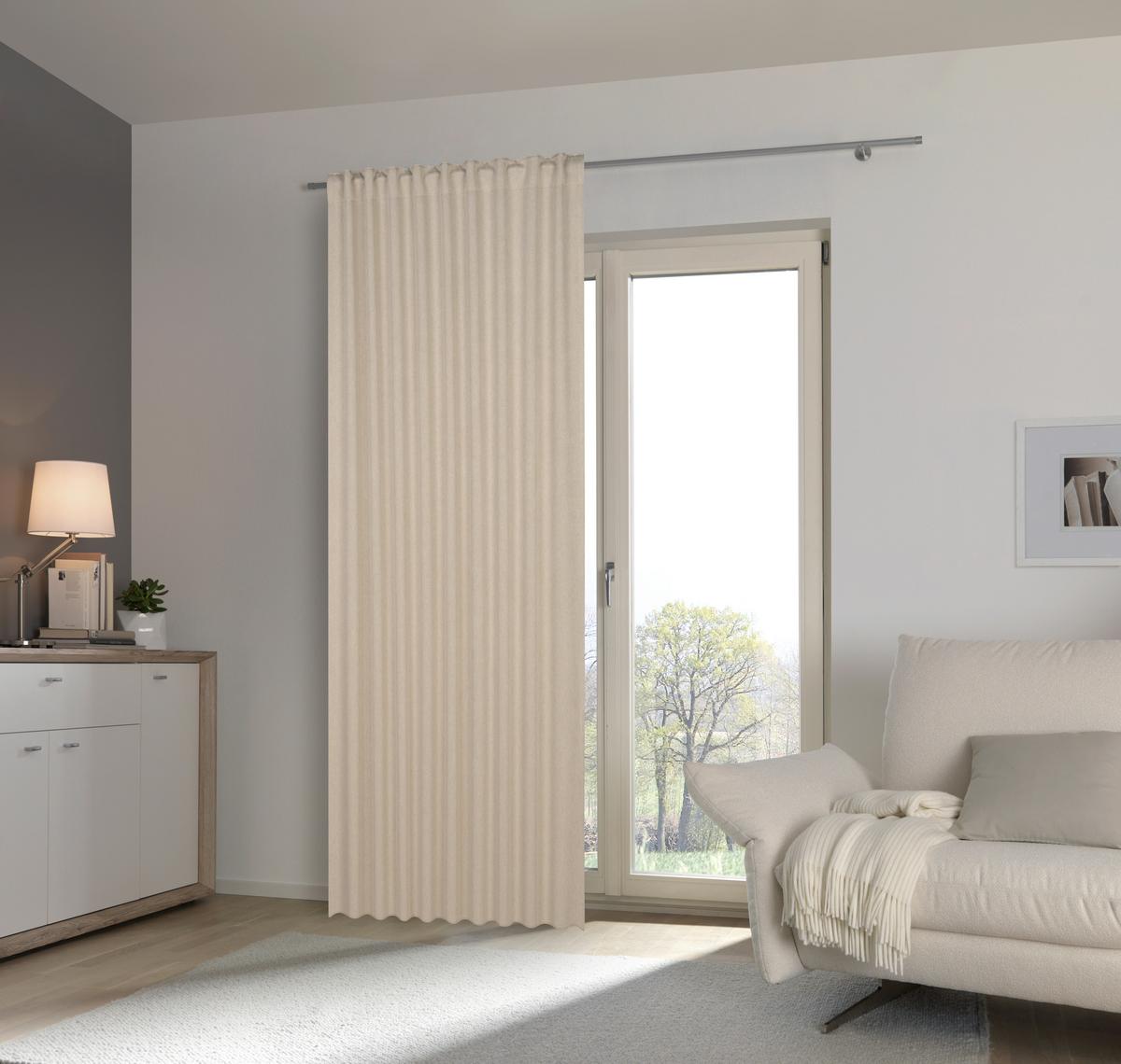 ZASŁONA GOTOWA FINN - beżowy, Basics, tkanina (135/245cm) - Esposa