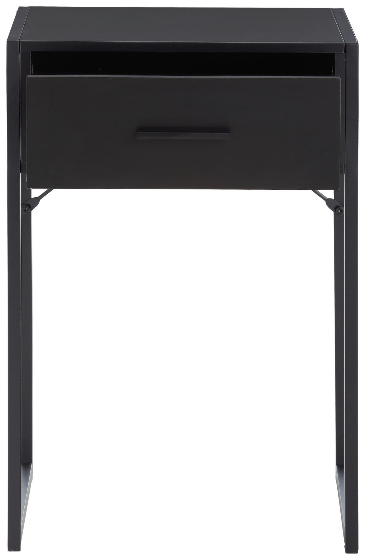 SZAFKA NOCNA INDUSTRY - czarny, Modern, materiał drewnopochodny/metal (41/60/30cm) - Livetastic