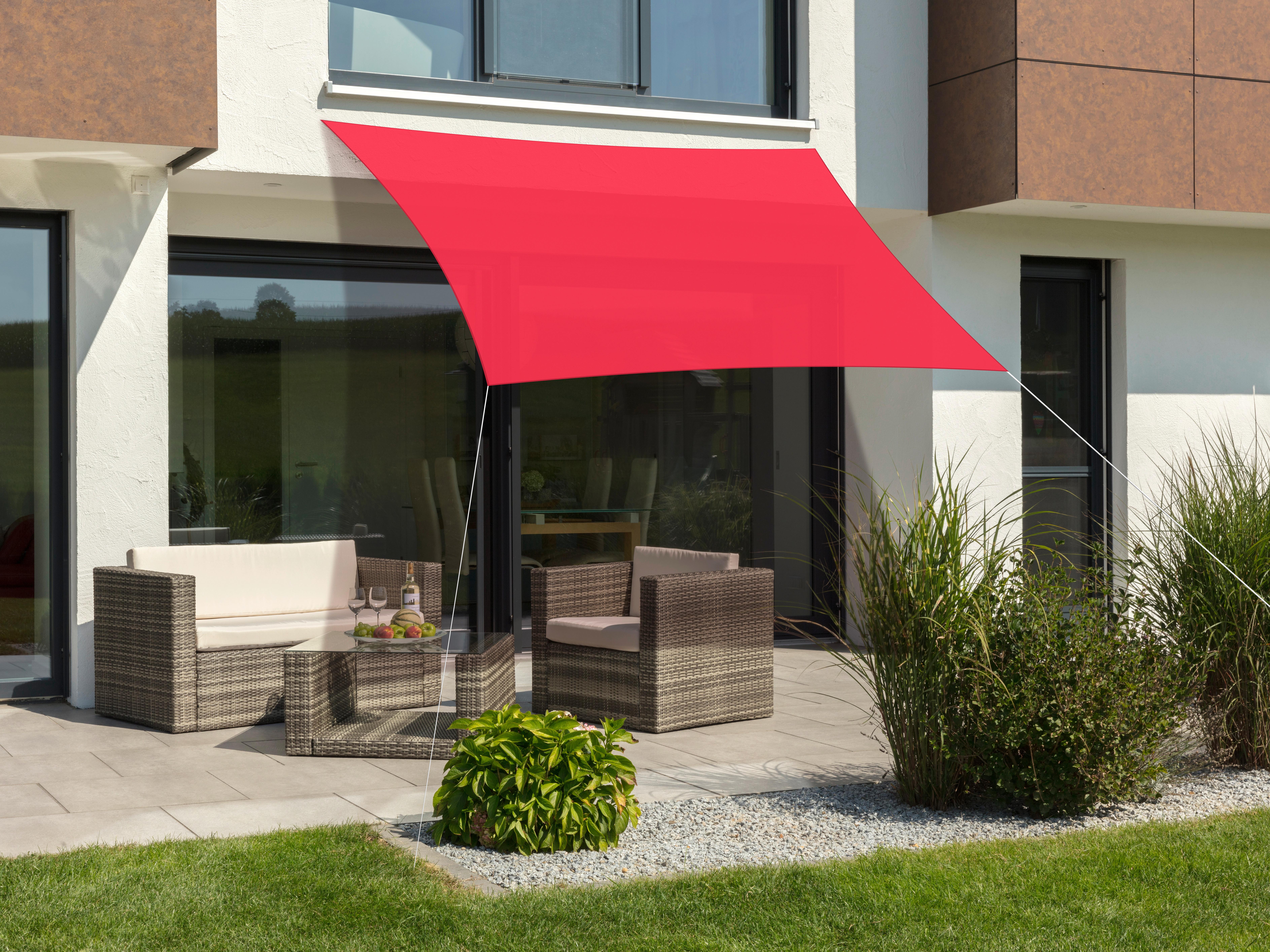 Sonnensegel Teneriffa Rechteck ca.250x0,3x300cm Rot - Rot, Basics, Textil (250/0,3/300cm) - Schneider
