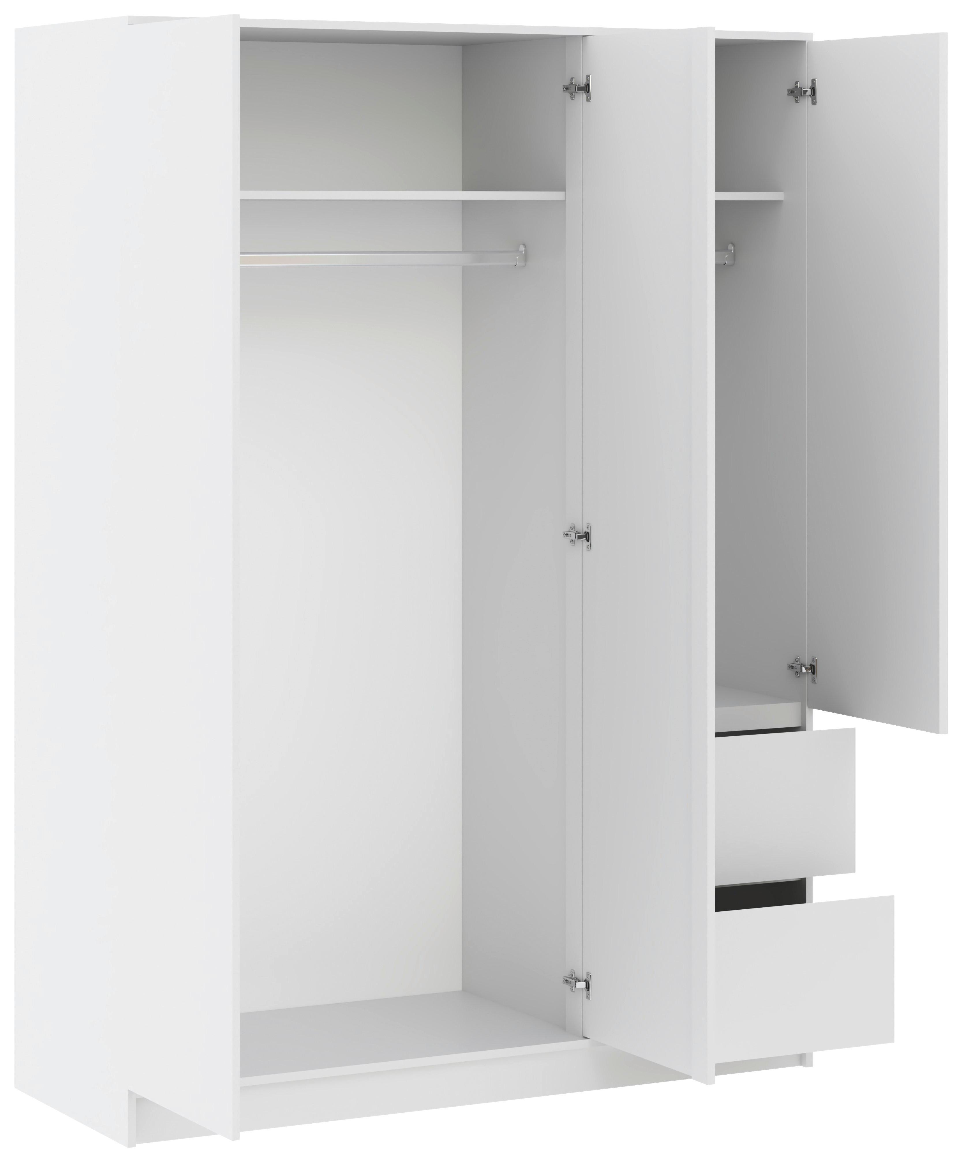 GARDEROB BASIT - vit, Klassisk, trämaterial (147/206/57cm) - Mömax