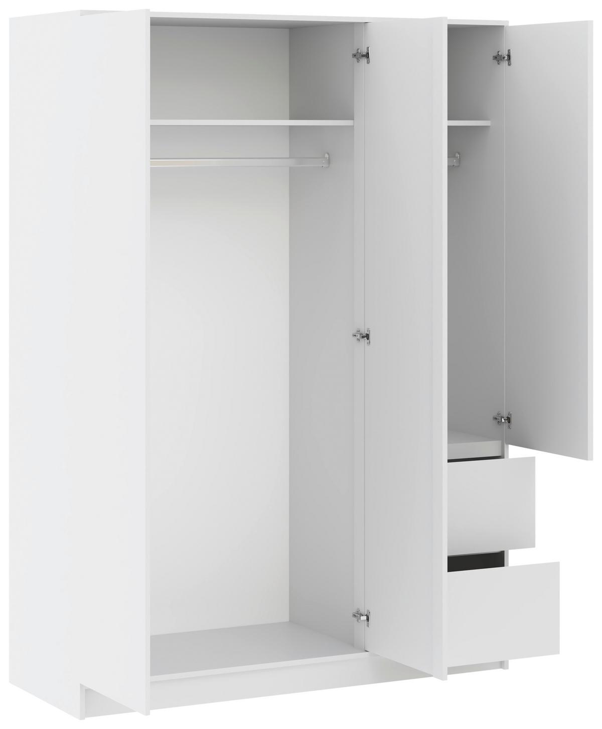 Kleiderschrank Basit Weiss - Weiss, Konventionell, Holzwerkstoff (147/206/57cm) - Mömax