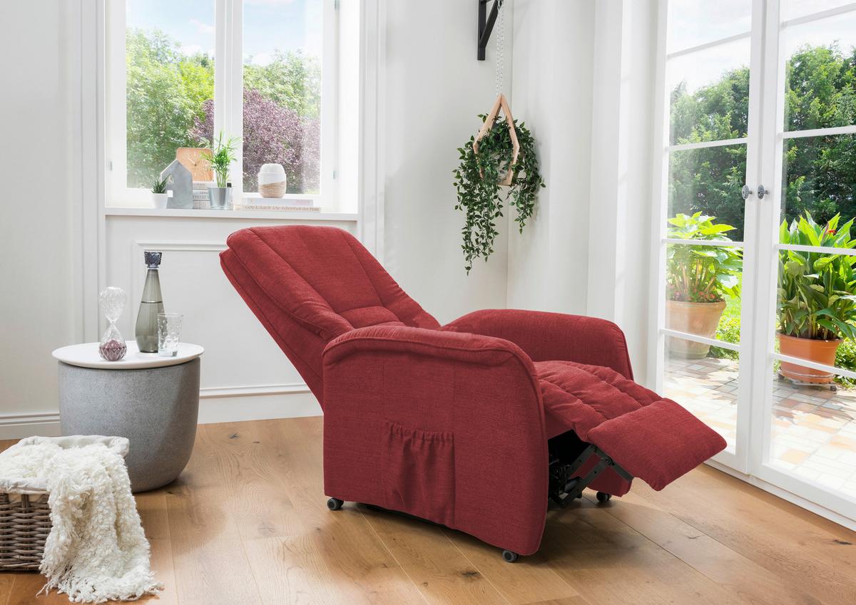 Relaxsessel Harry Rot Nylon/Struktur - Rot/Schwarz, Design, Kunststoff/Textil (77/107/88cm) - Livetastic